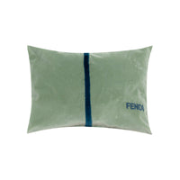 Coussin rectangulaire en velours à rayure - Vert Sauge