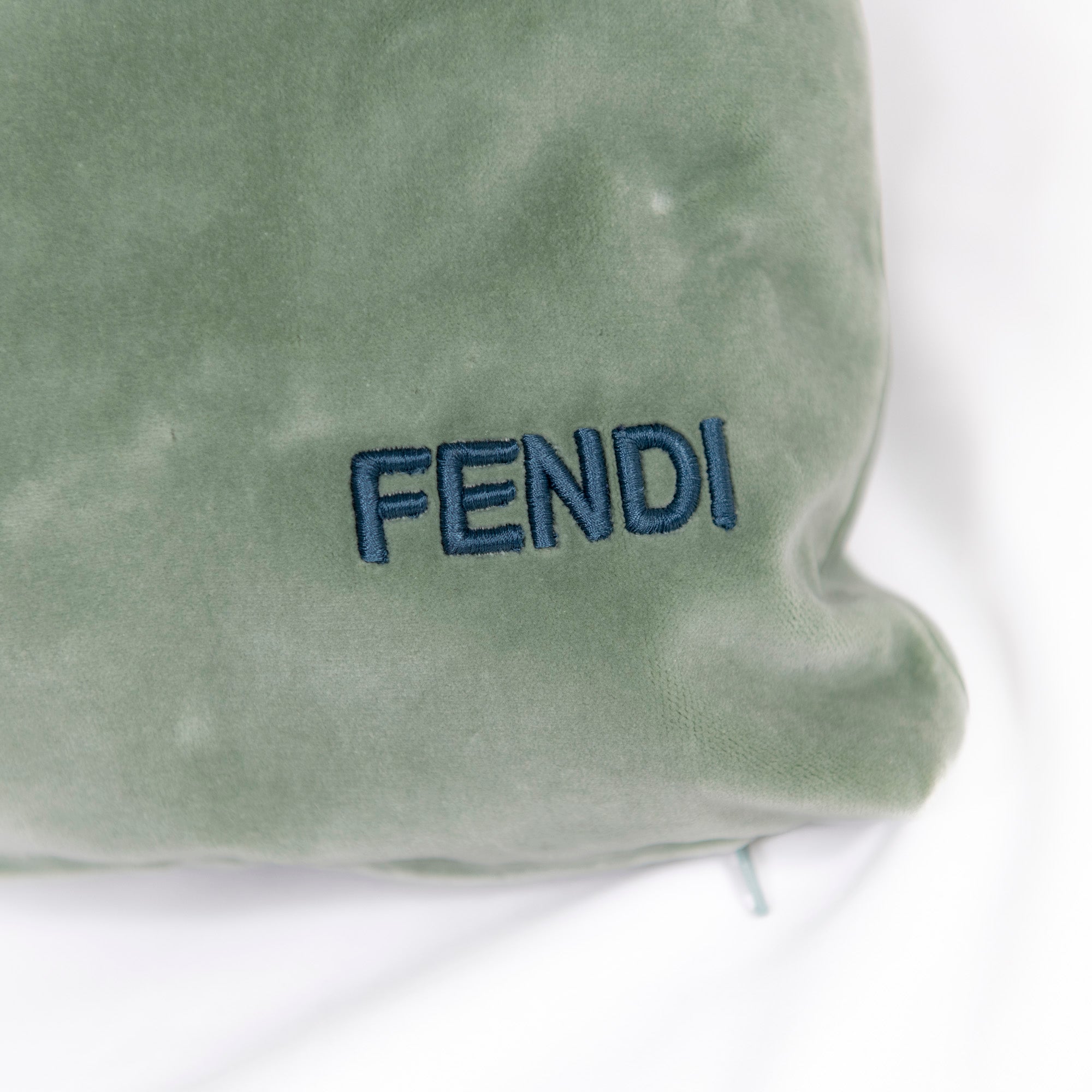 Coussin rectangulaire en velours à rayure - Vert Sauge