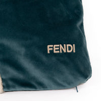 Coussin à rayure en fausse fourrure - Bleu Sarcelle