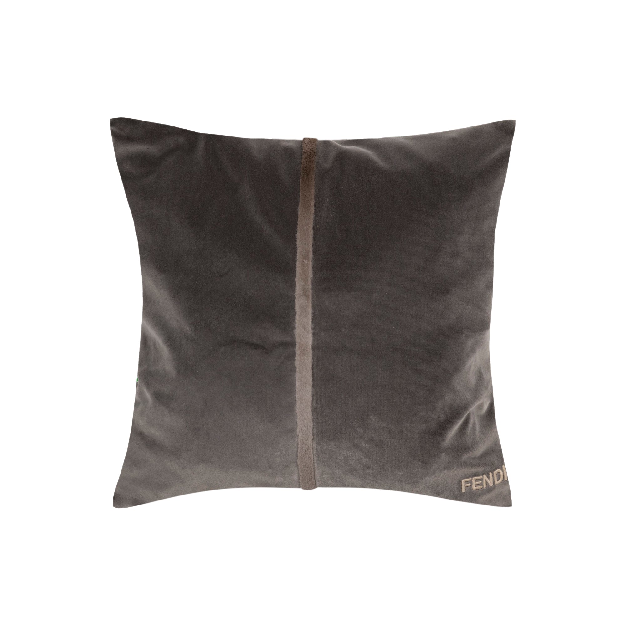 Coussin décoratif en velours bande - Gris Foncé