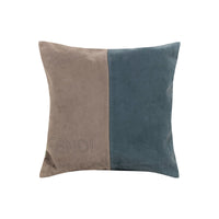 Coussin carré bicolore à texture douce - Beige