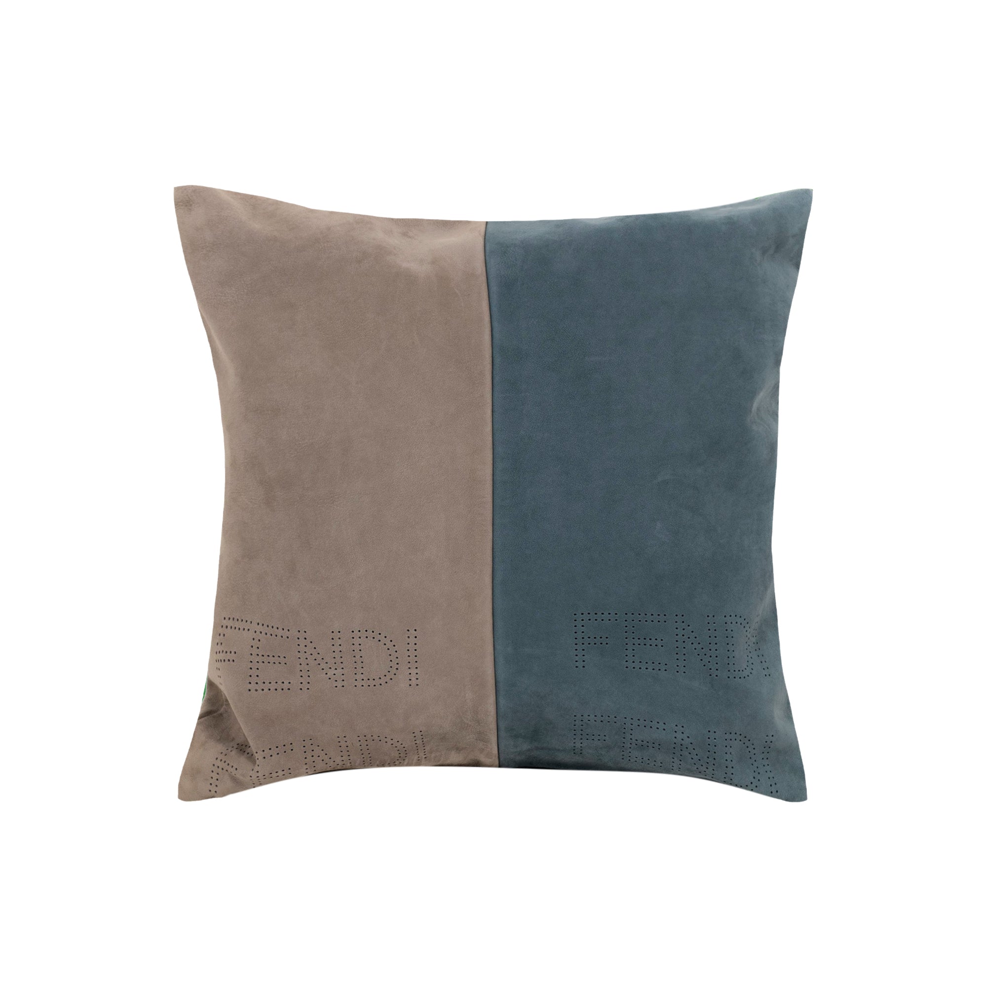 Coussin carré bicolore à texture douce - Beige