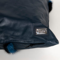 Coussin à rayures géométriques - Bleu