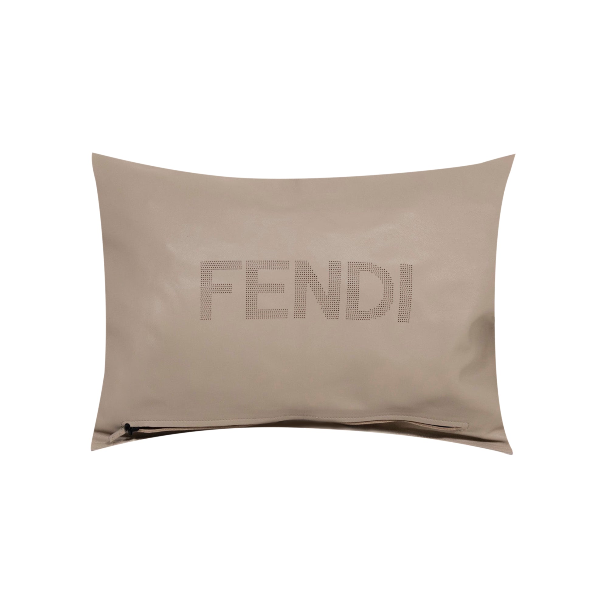 Coussin en cuir perforé - Beige