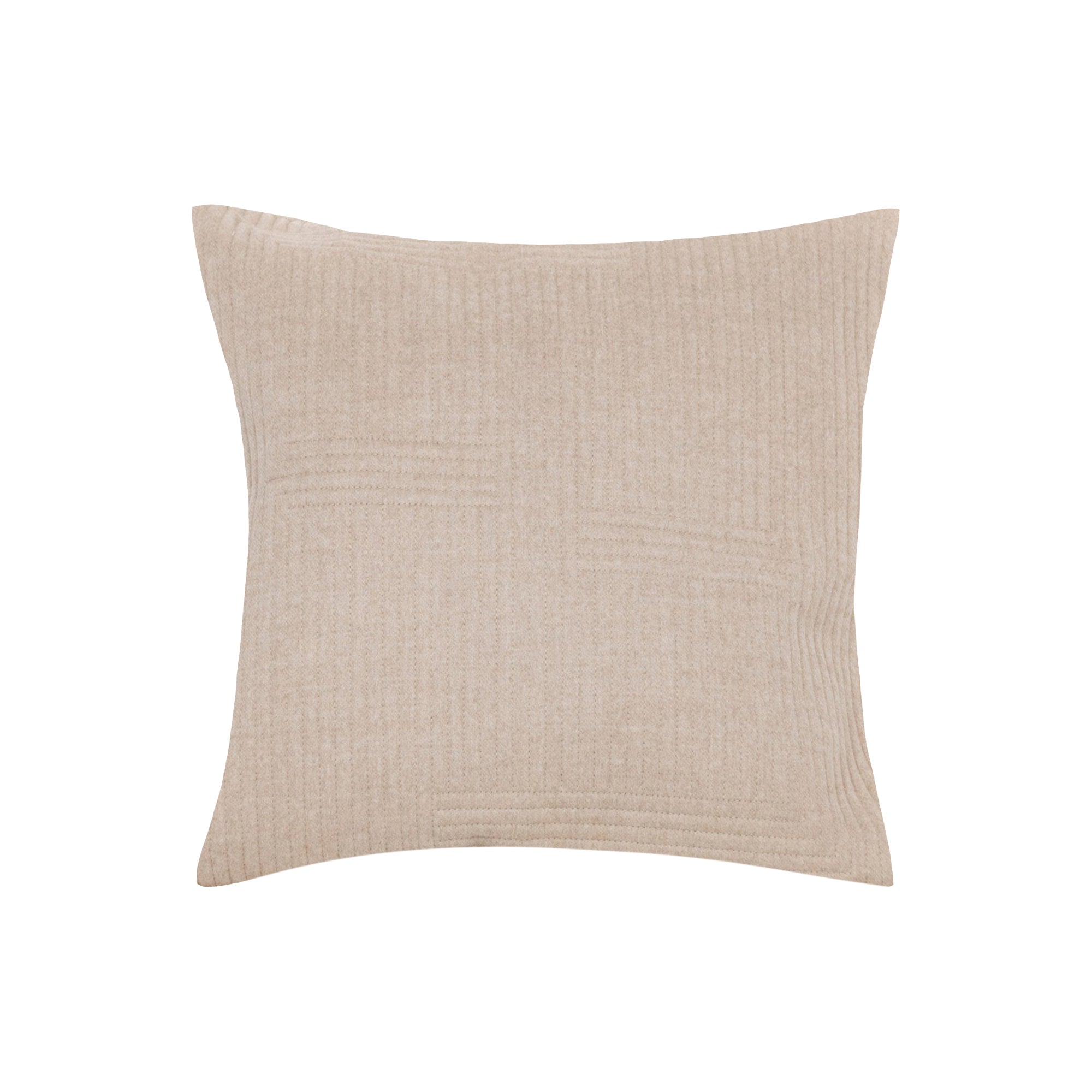 Coussin en laine polaire à motif rectangulaire - Beige