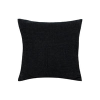 Coussin en laine polaire à rayures - Gris Foncé