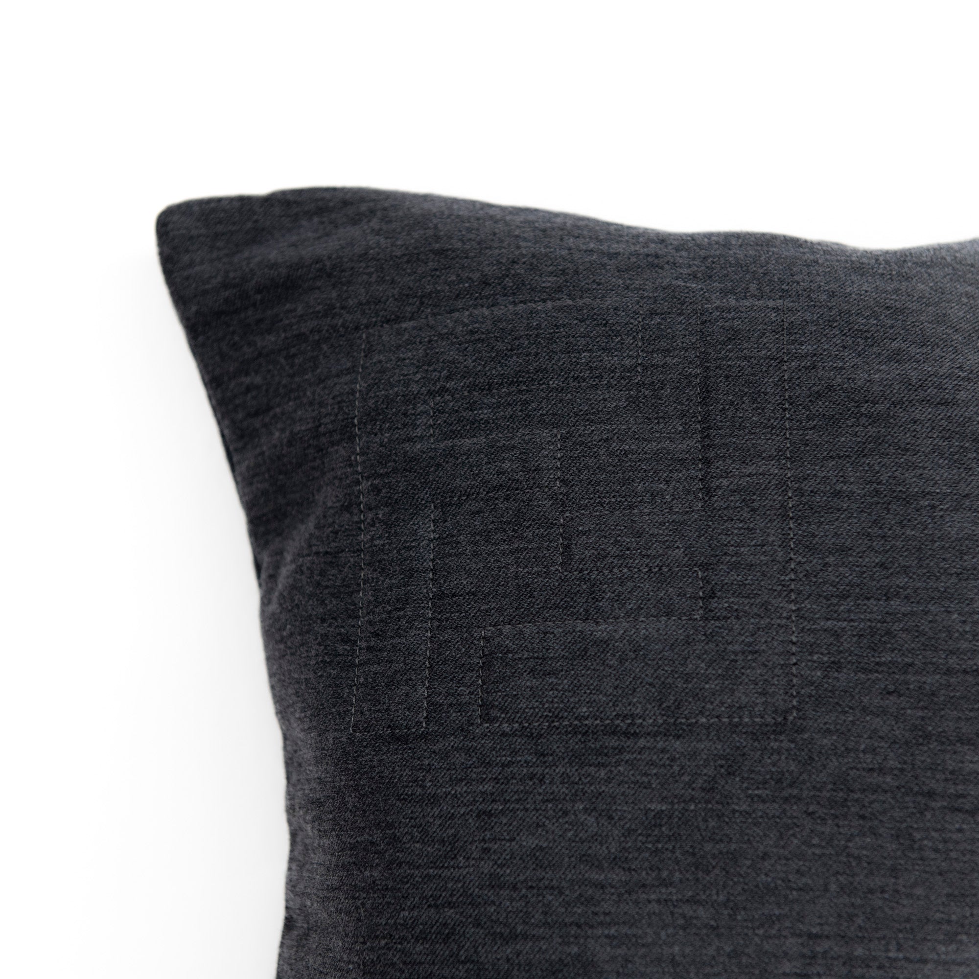 Coussin en laine mélangée géométriques - Gris Foncé