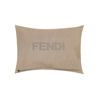 Coussin rectangulaire en cuir perforé - Beige