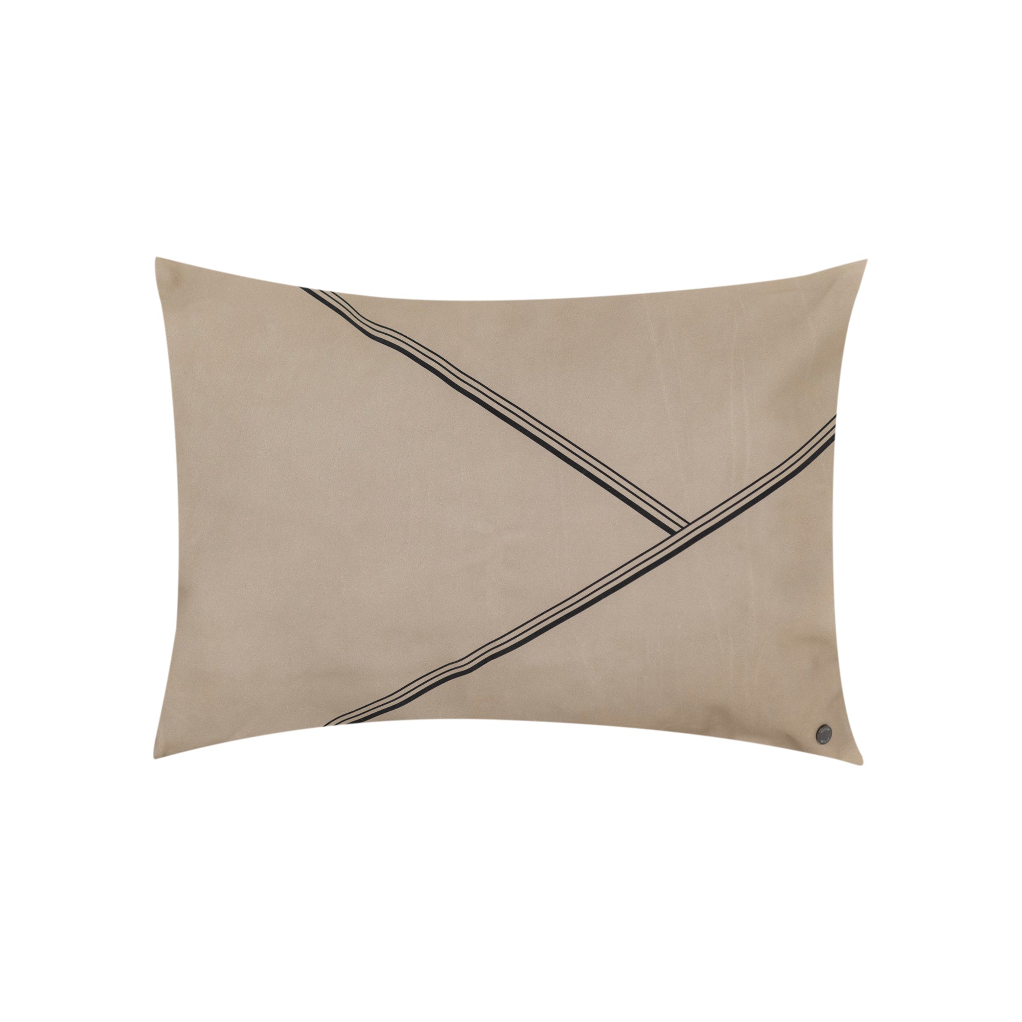 Coussin rectangulaire en cuir - Taupe