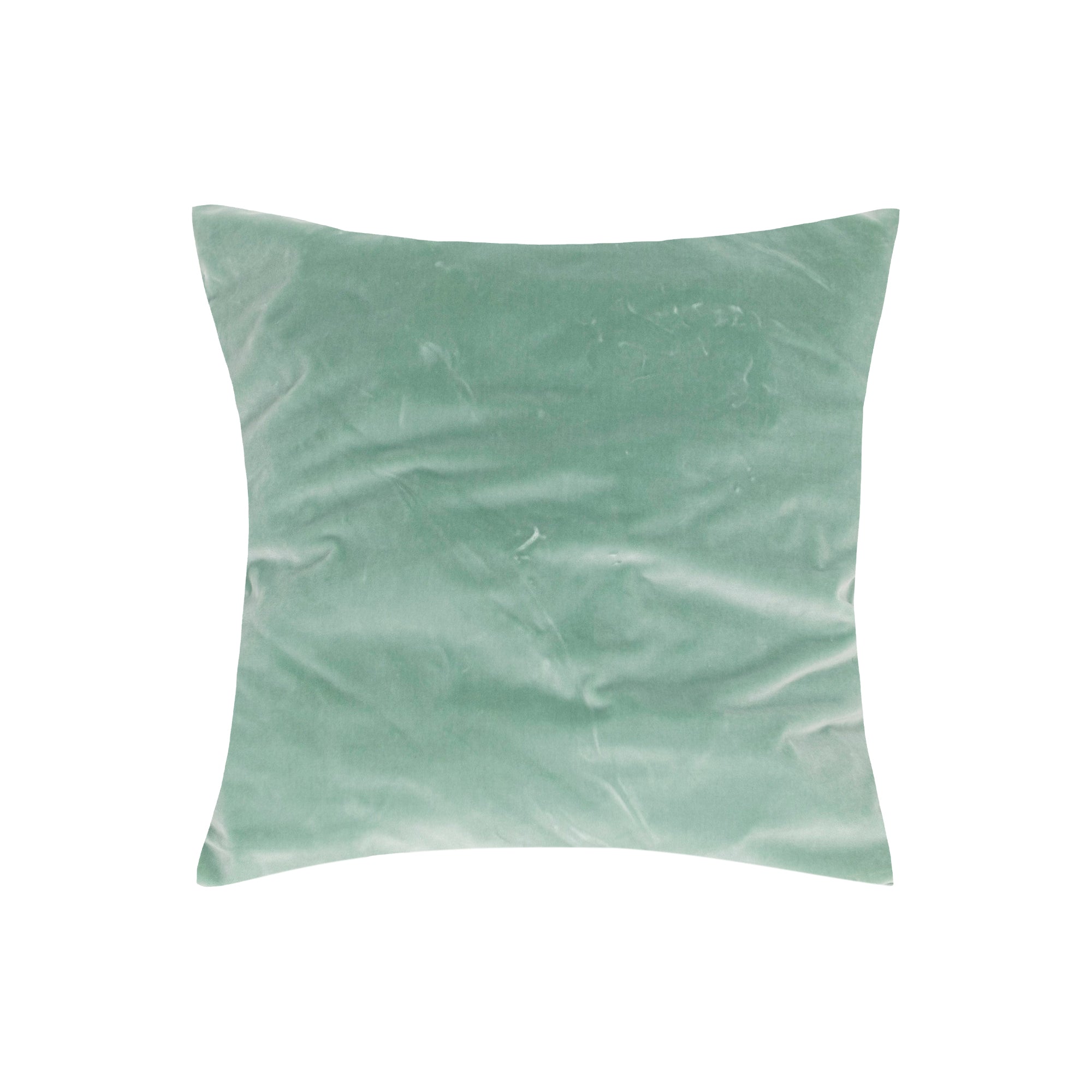 Coussin carré en velours à éclat subtil - Vert Clair