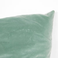 Coussin carré en velours à éclat subtil - Vert Clair