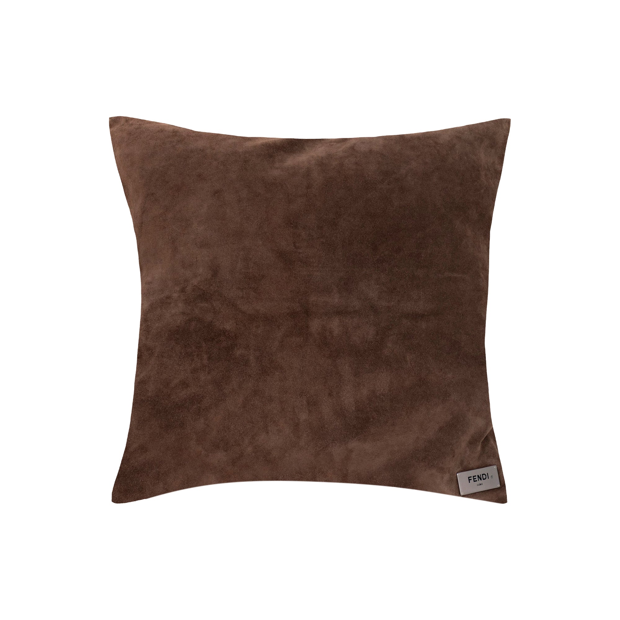 Coussin carré en velours - Marron