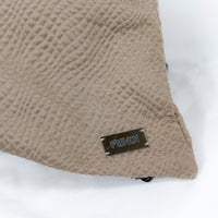 Coussin décoratif en coton texturé - Marron Clair
