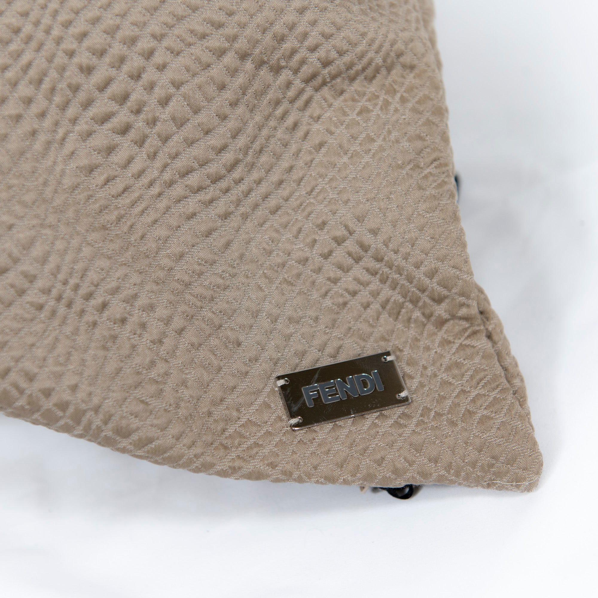 Coussin décoratif en coton texturé - Marron Clair