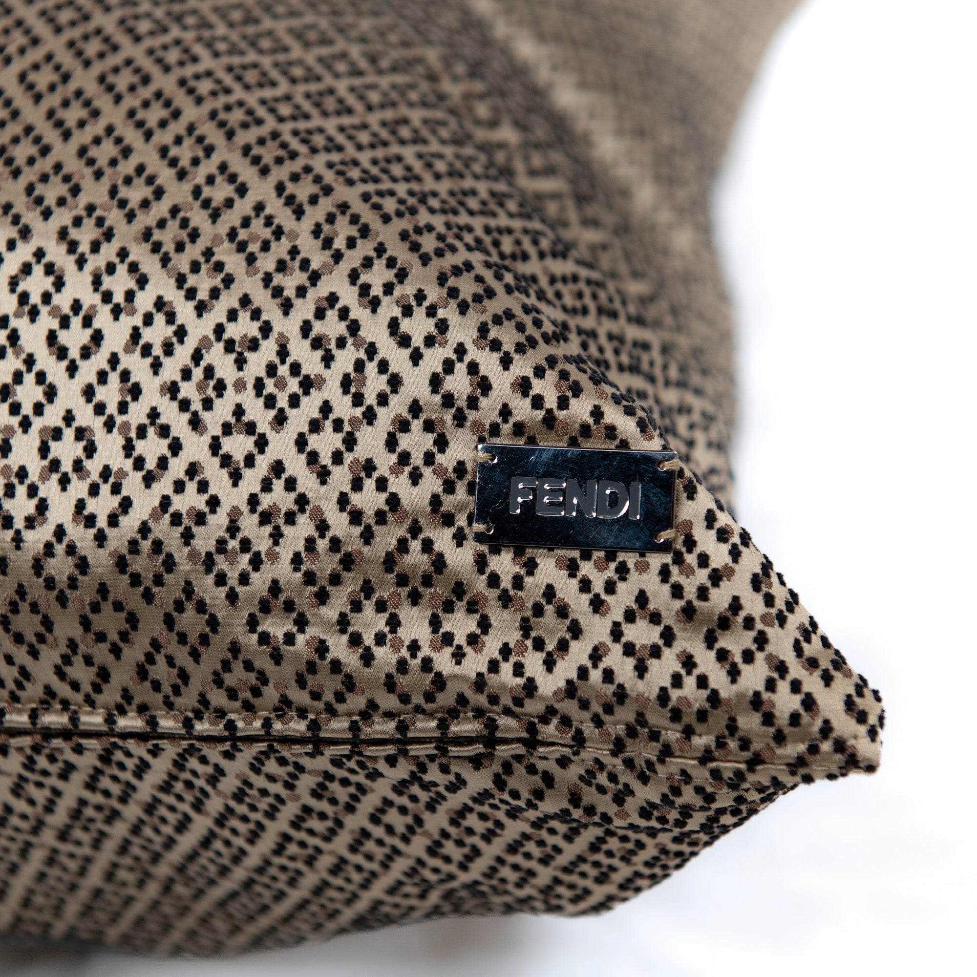 Coussin à motif brillant - Beige & Noir