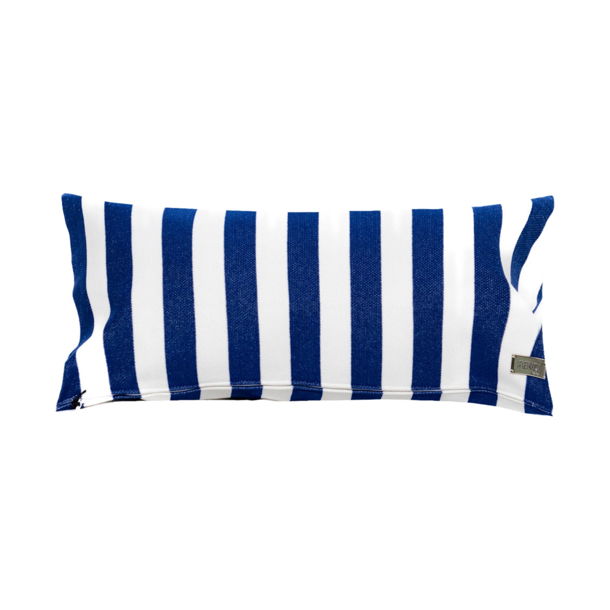 Coussin décoratif à rayures épaisses - Cobalt & Blanc