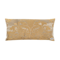 Coussin décoratif en soie à motif floral - Beige & Or