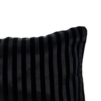Coussin rectangulaire à rayures - Noir
