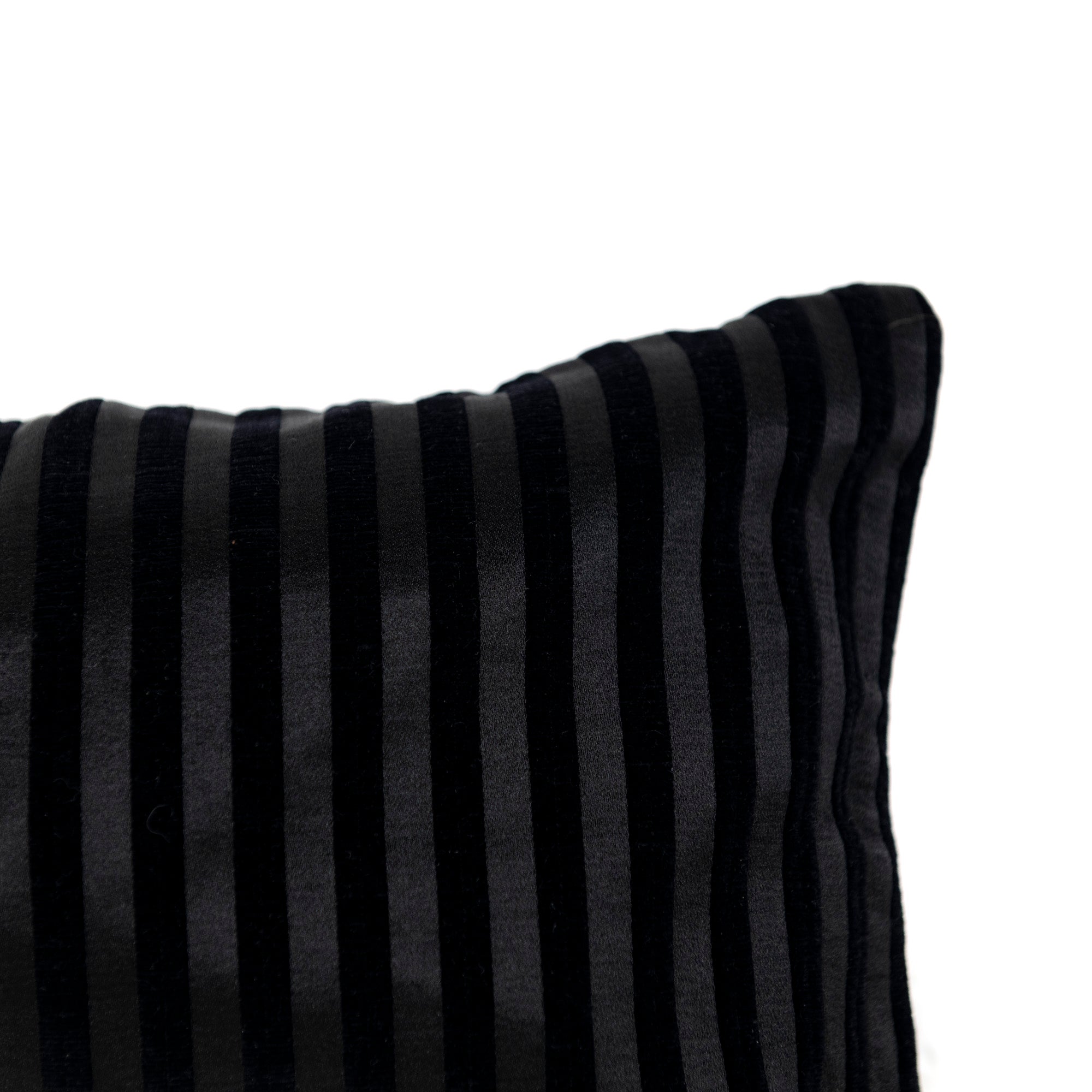 Coussin rectangulaire à rayures - Noir