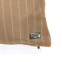 Coussin rectangulaire en laine à rayures - Marron Clair