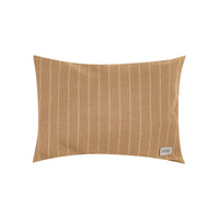 Coussin rectangulaire en laine à rayures - Marron Clair