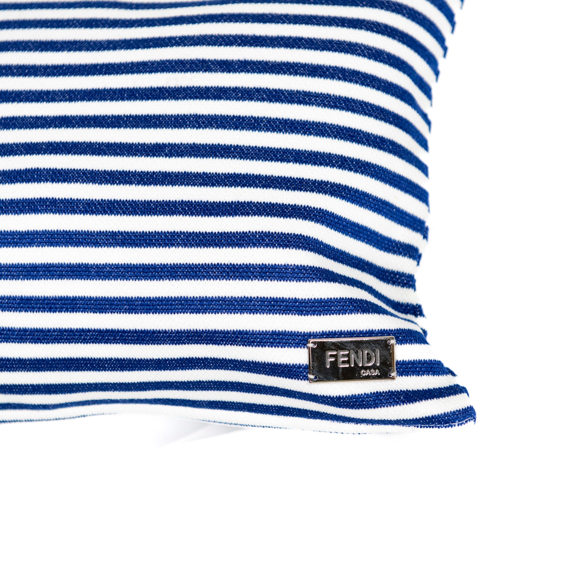 Coussin à rayures horizontales - Bleu & Blanc