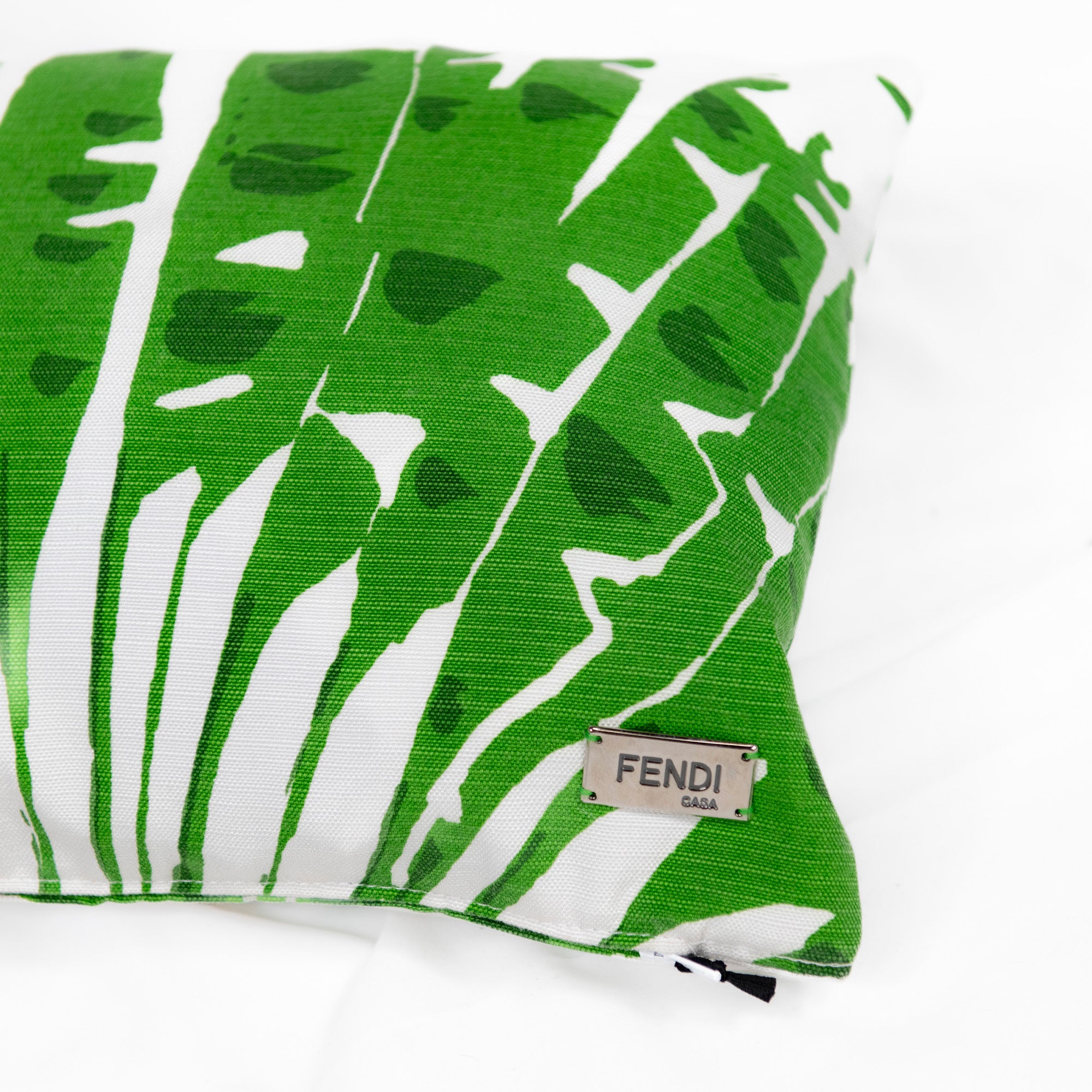 Coussin rectangulaire à motif tropical - Vert