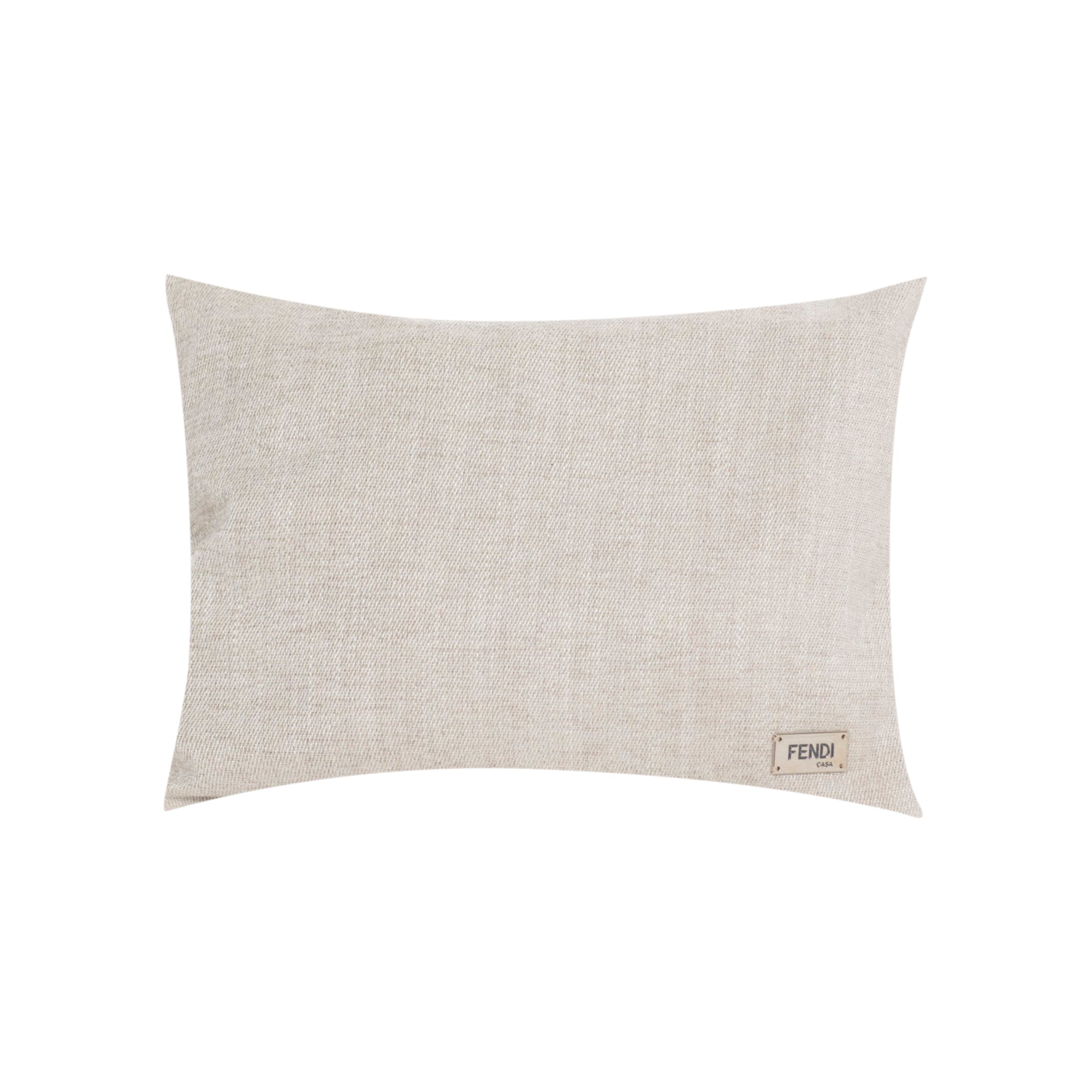 Coussin rectangulaire en tissu tissé - Beige