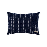 Coussin rectangulaire à motif de tirets - Bleu Marine