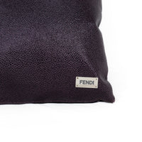 Coussin rectangulaire en cuir texturé - Marron Pourpre