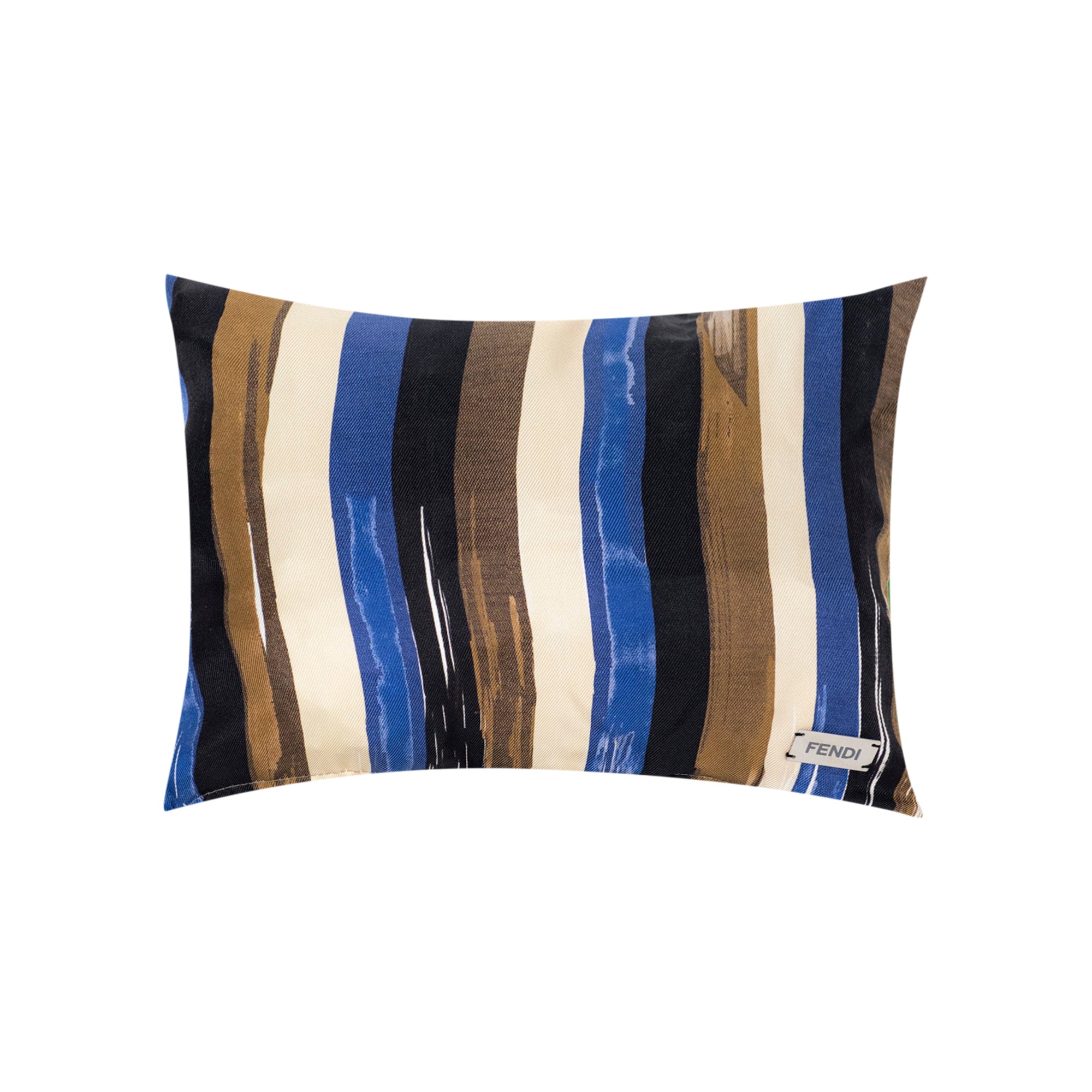 Coussin rectangulaire en soie à rayures - Multicolore