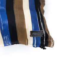 Coussin rectangulaire en soie à rayures - Multicolore