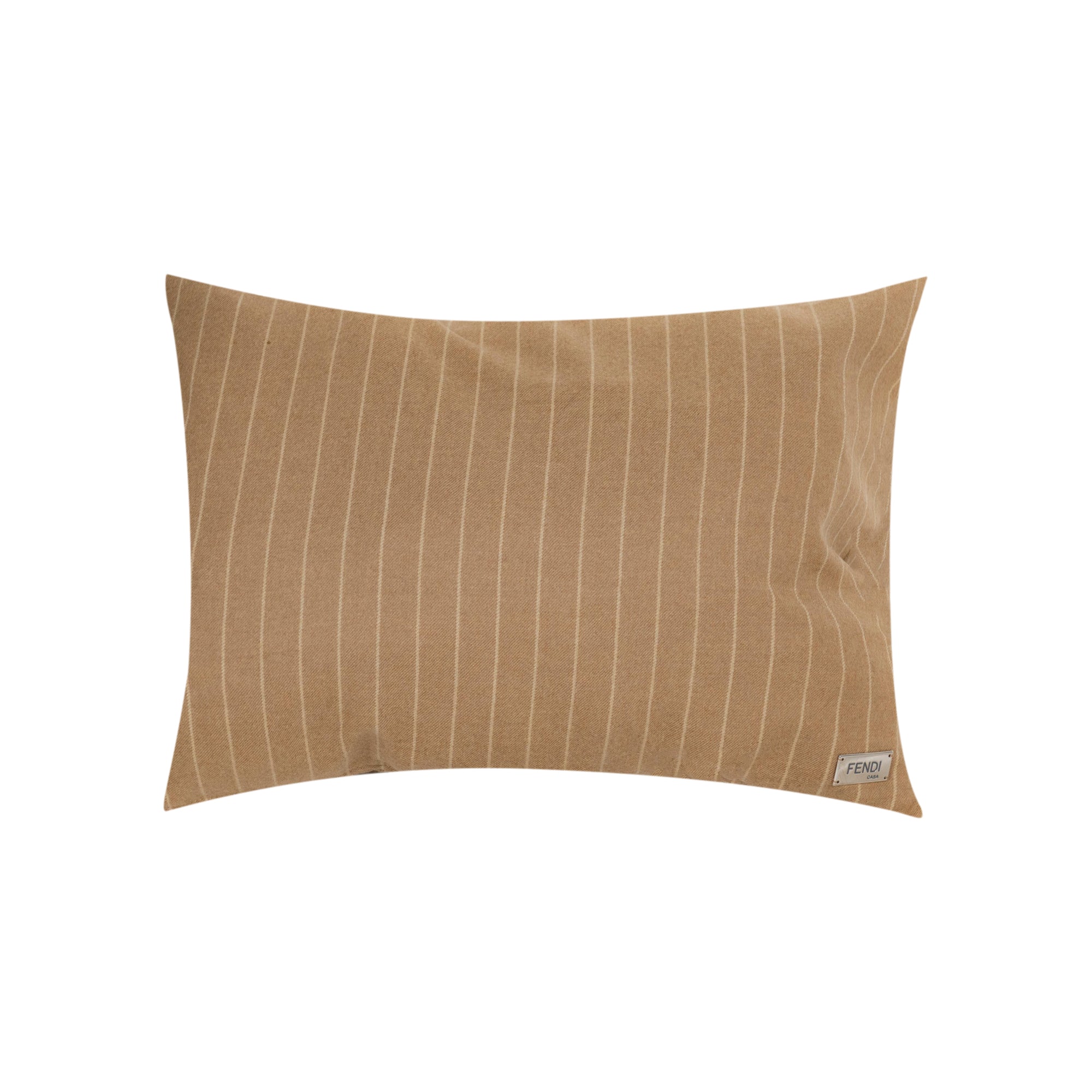 Coussin rectangulaire en laine à rayures - Blanc