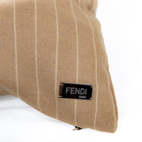 Coussin rectangulaire en laine à rayures - Blanc