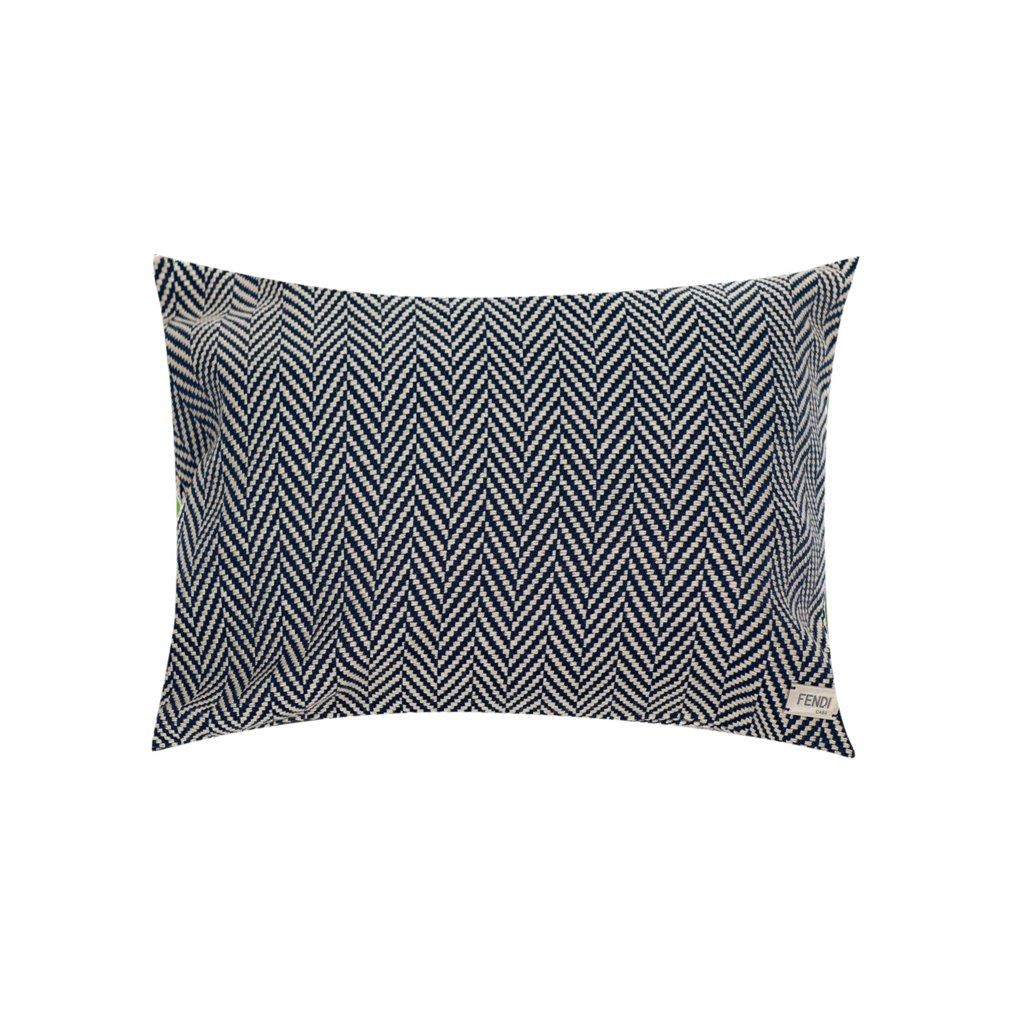 Coussin à motif chevron - Bleu Marine & Beige