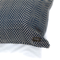 Coussin à motif chevron - Bleu Marine & Beige
