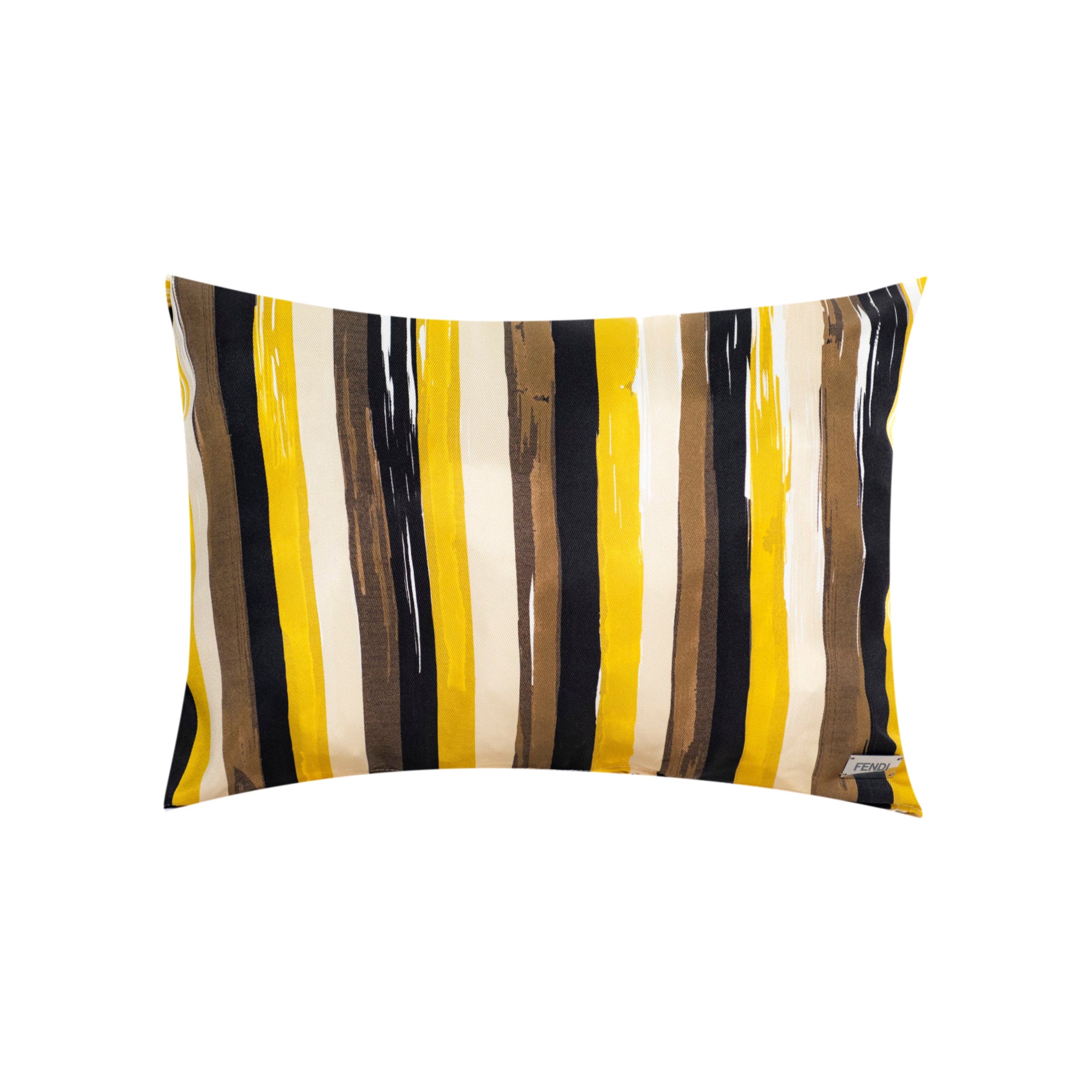 Coussin rectangulaire à rayures - Jaune & Noir & Brun