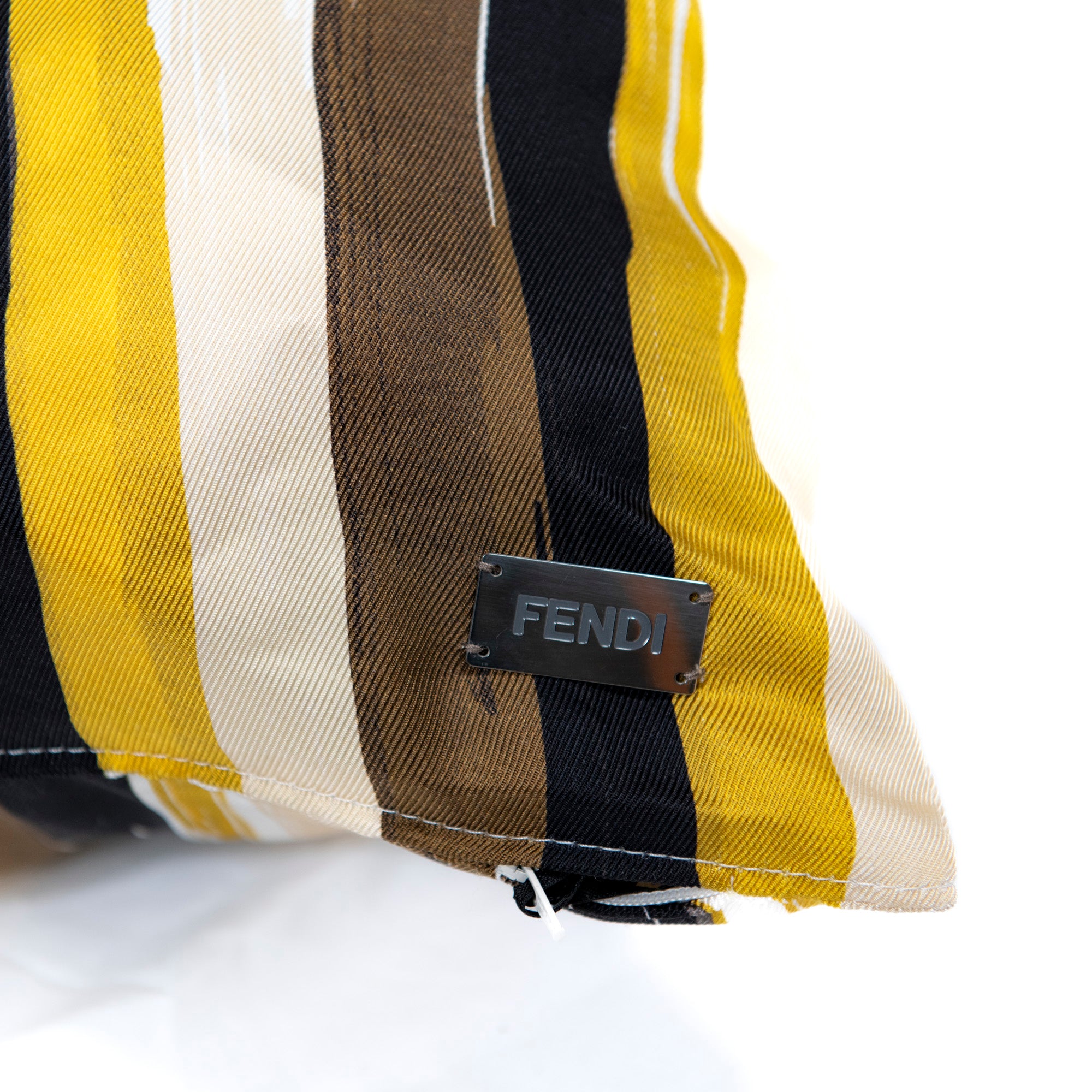Coussin rectangulaire à rayures - Jaune & Noir & Brun