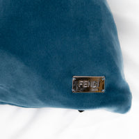 Coussin rectangulaire velouté - Bleu