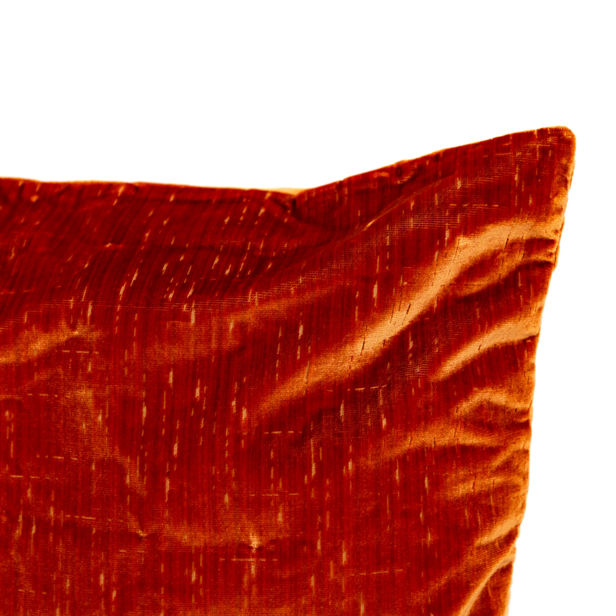 Coussin en coton brillant motif - Orange