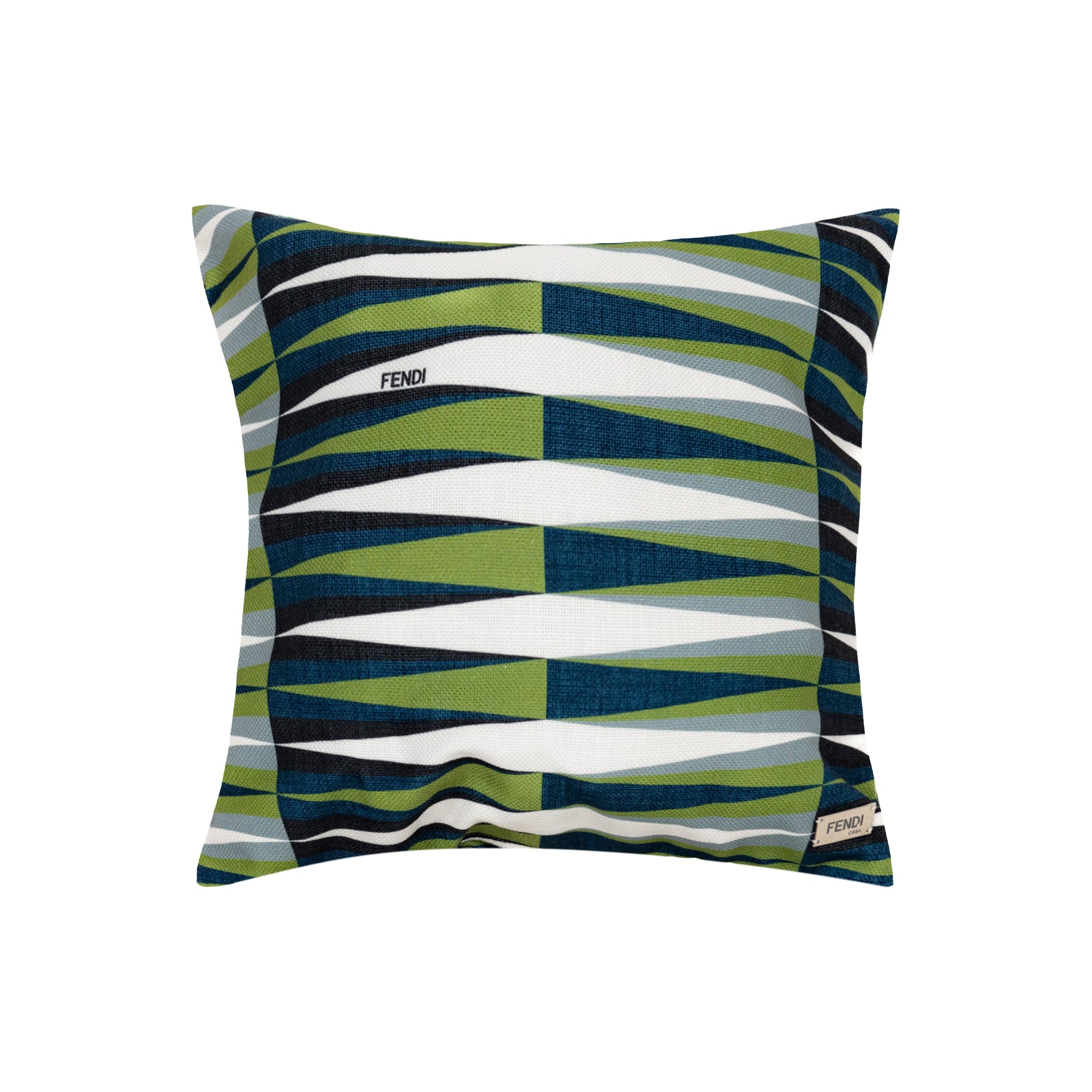 Coussin à motifs géométriques ondulés - Multicolore