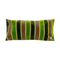 Coussin lombaire à rayures - Marron & Vert