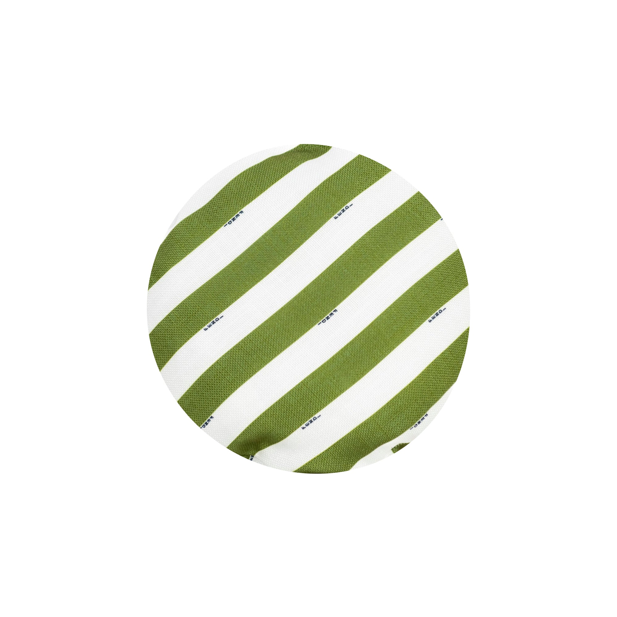 Coussin rond à rayures diagonales - Vert & Blanc