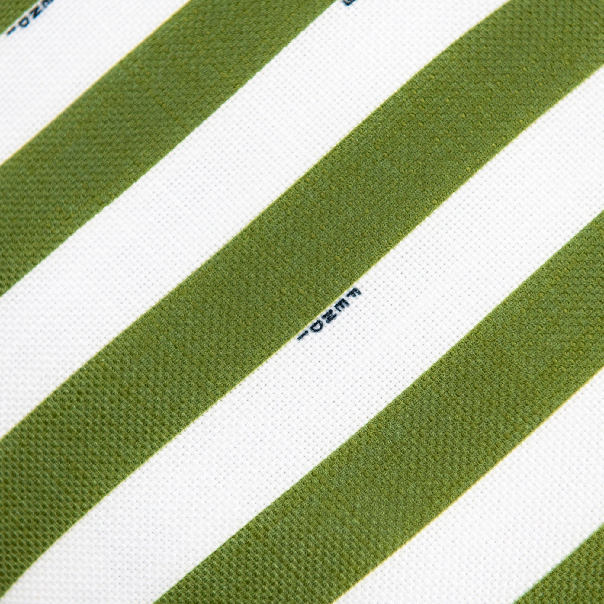 Coussin rond à rayures diagonales - Vert & Blanc