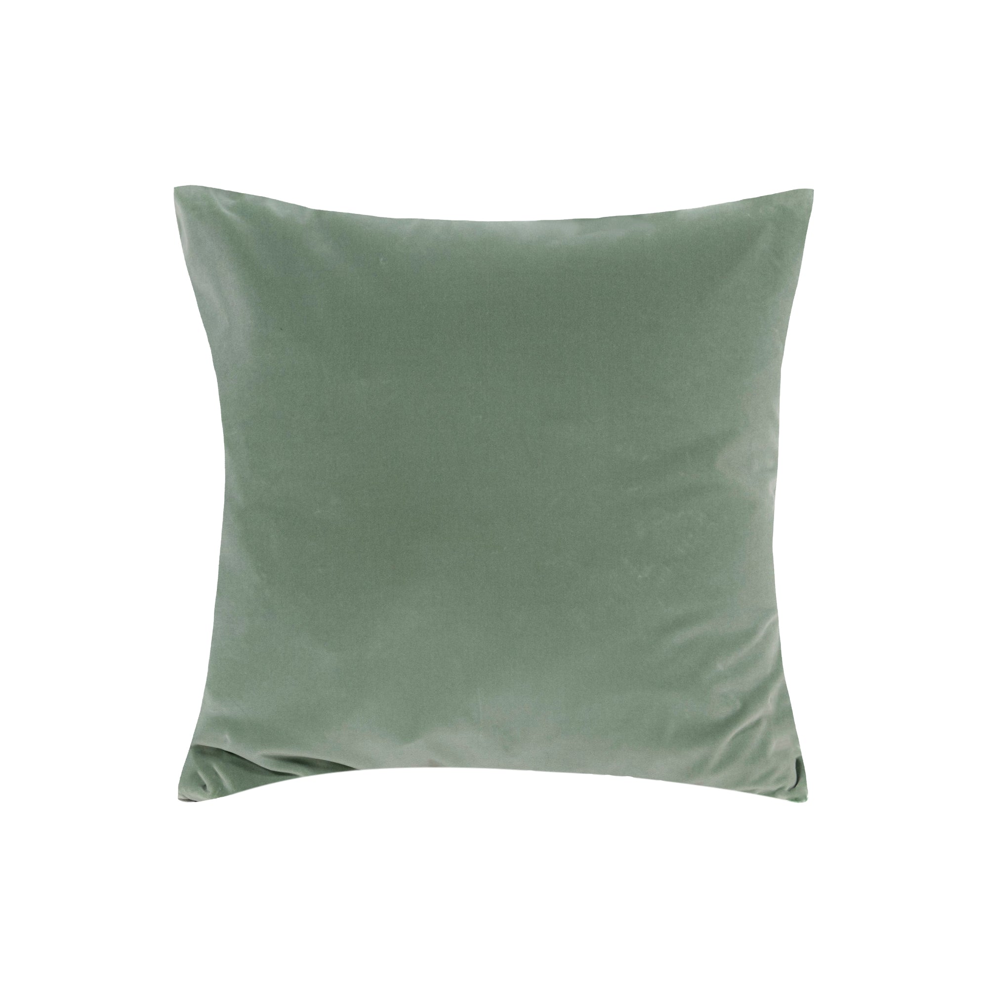 Coussin carré en velours - Vert Sauge