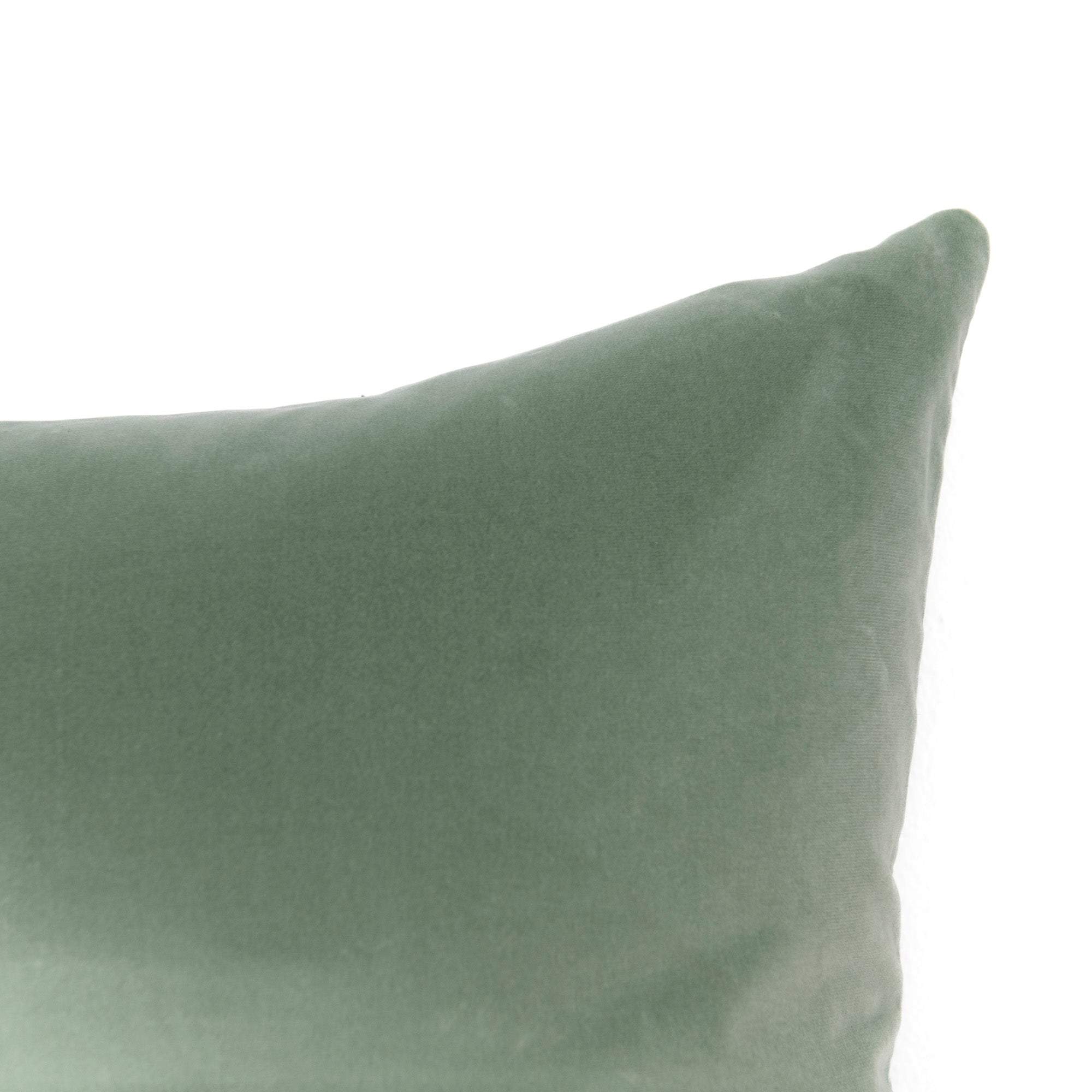 Coussin carré en velours - Vert Sauge