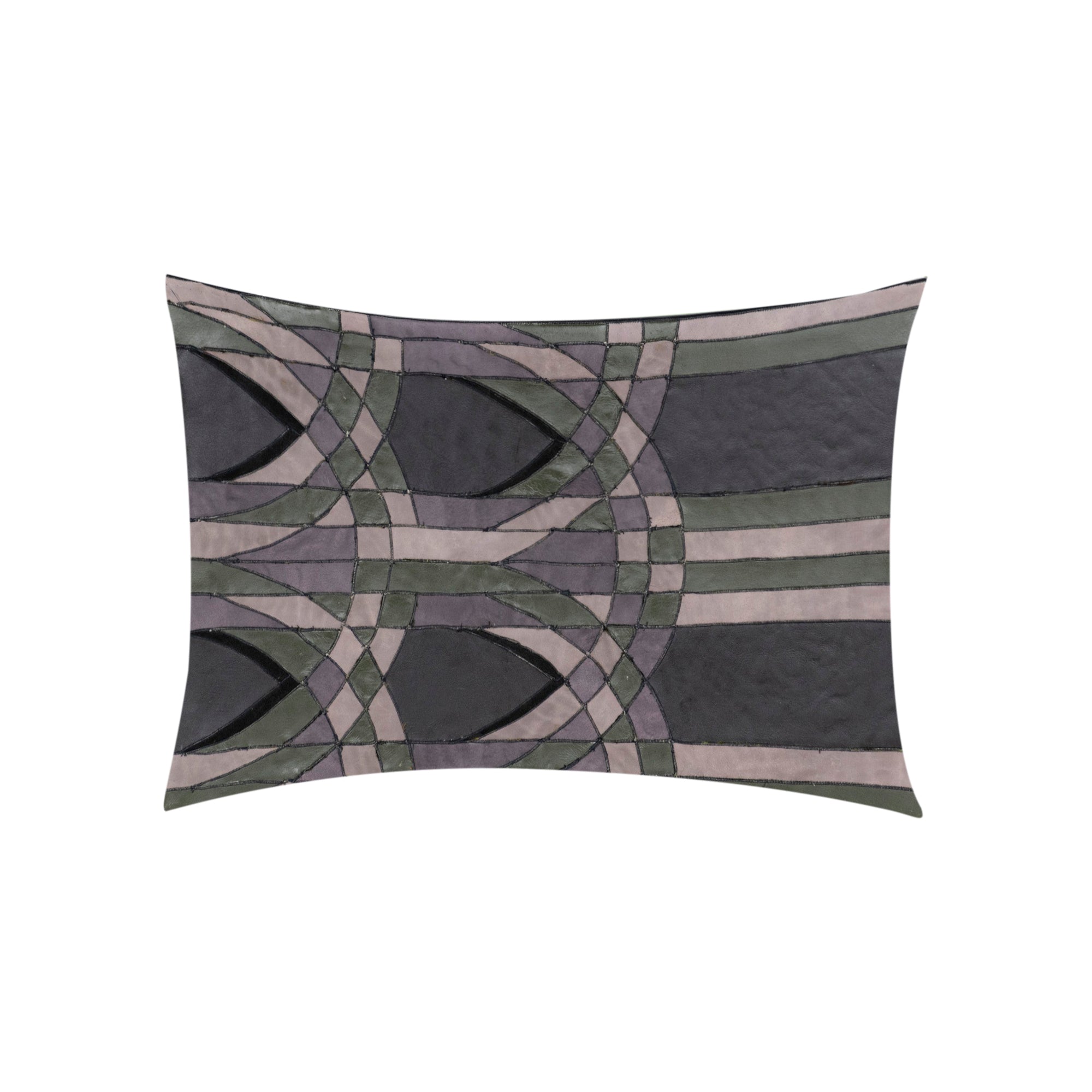 Décoration murale en cuir - Gris & Vert & Noir