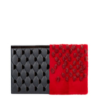 Décoration murale textile fourrure mélangée - Noir & Rouge