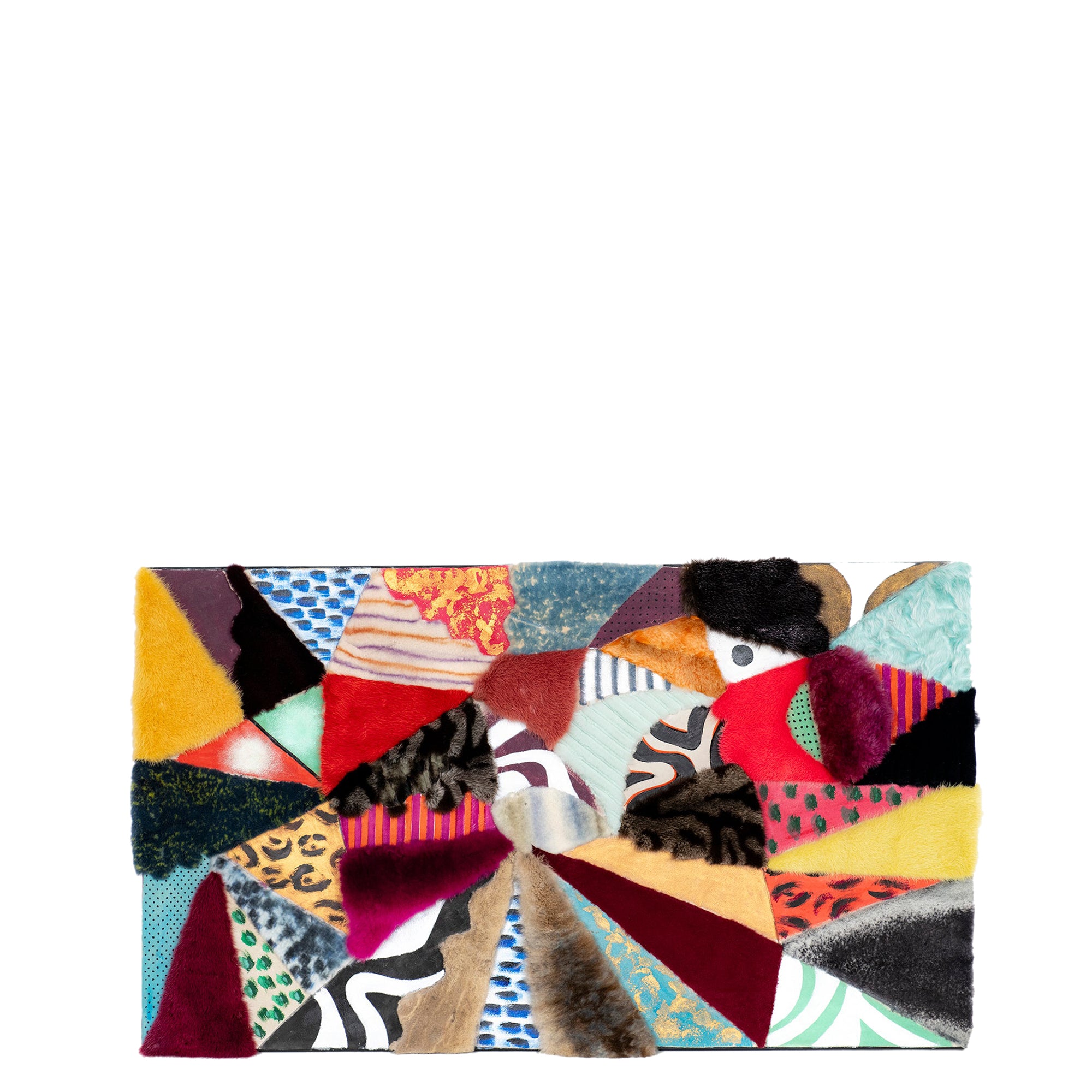 Décoration murale en fourrure patchwork - Multicolore