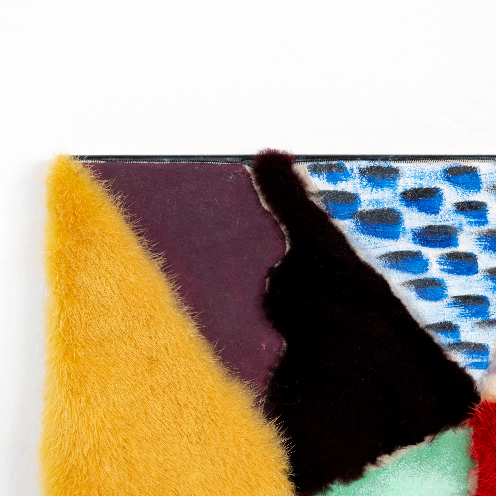 Décoration murale en fourrure patchwork - Multicolore